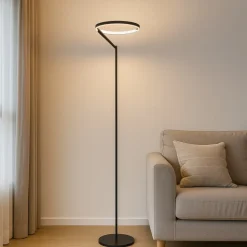 Lampada da terra nera vivida meridiana led 27w 3000k 4000k dimmerabile