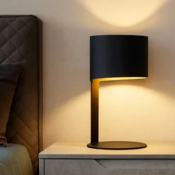 Lampada design moderna da comodino nera per camera da letto