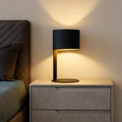 Lampada design moderna da comodino nera per camera da letto