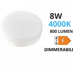 Lampadaina gx53 top light led 8w 4000k 800 lumen dimmerabile