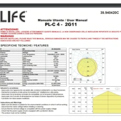 Lampada led 2g11 20w 1850lm 3000k luce bianco calda
