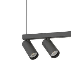 Lampadario a sospensione lungo antracite per illuminazione isola penisola cucina