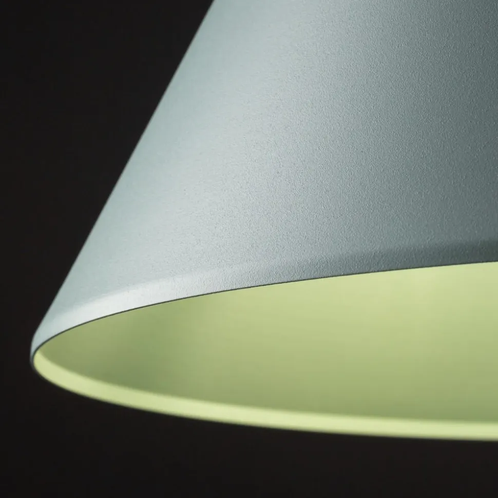 Lampadario colore menta cono di metallo 50cm per cucina