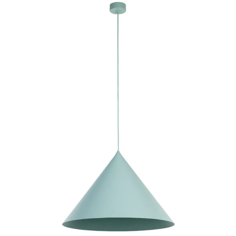 Lampadario colore menta cono di metallo 50cm per cucina