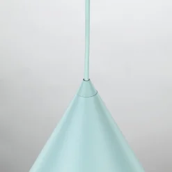 Lampadario colore menta cono di metallo 50cm per cucina