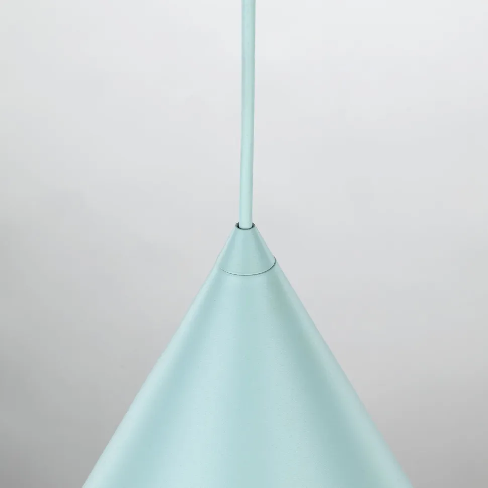 Lampadario colore menta cono di metallo 50cm per cucina