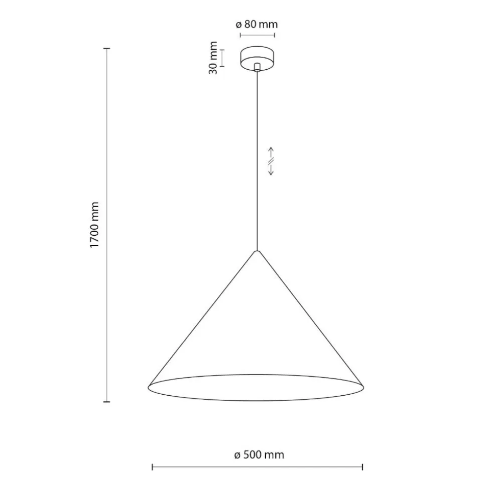 Lampadario colore menta cono di metallo 50cm per cucina