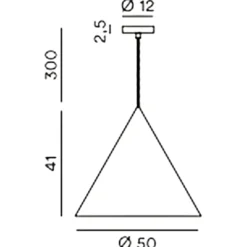 Lampadario cono 50cm bianco per cucina perenz iconic
