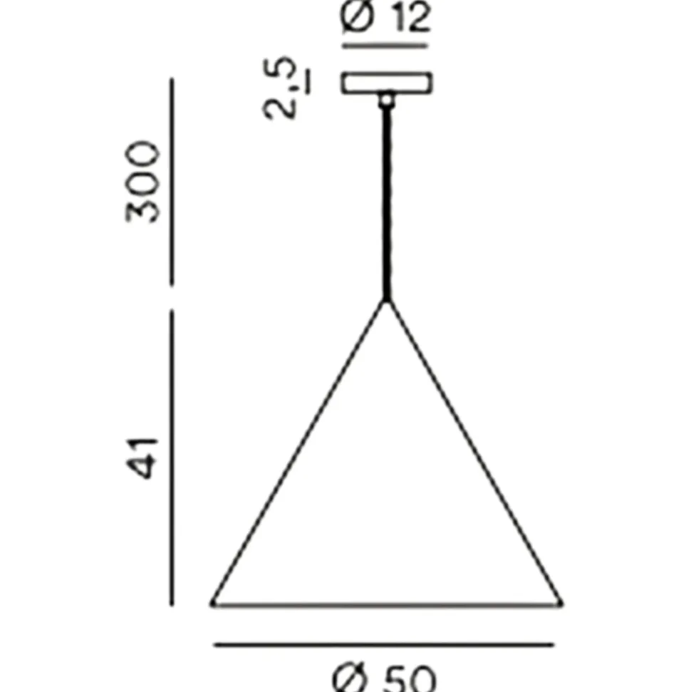 Lampadario cono 50cm bianco per cucina perenz iconic