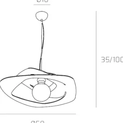 Lampadario per cucina 50cm moderna sabbia toplight warped
