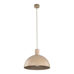 Lampadario per cucina legno cupola metallo sabbia