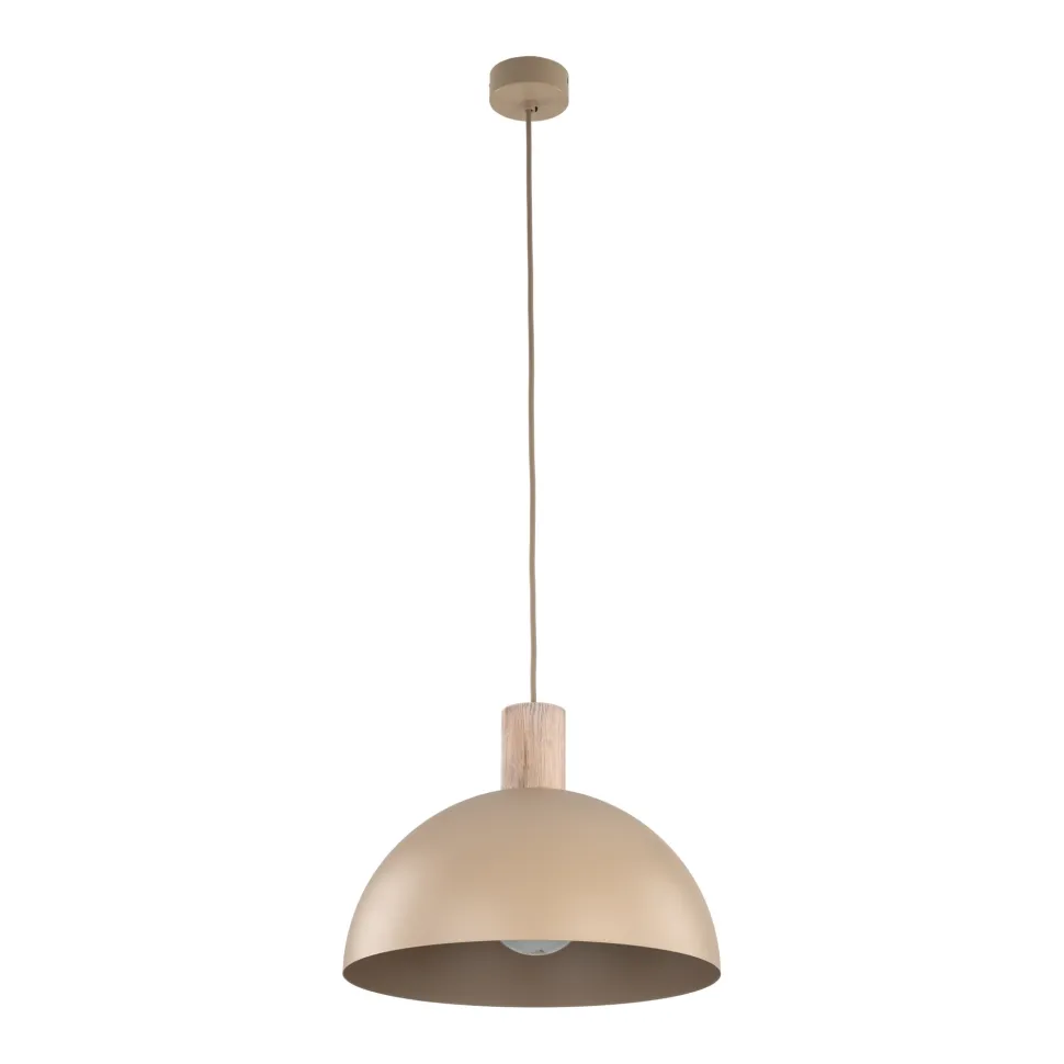 Lampadario per cucina legno cupola metallo sabbia