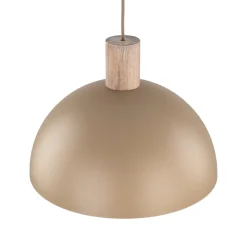 Lampadario per cucina legno cupola metallo sabbia