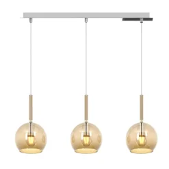 Lampadario per cucina sfere vetro ambra