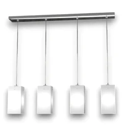 Lampadario per cucina vetri quadrati bianchi
