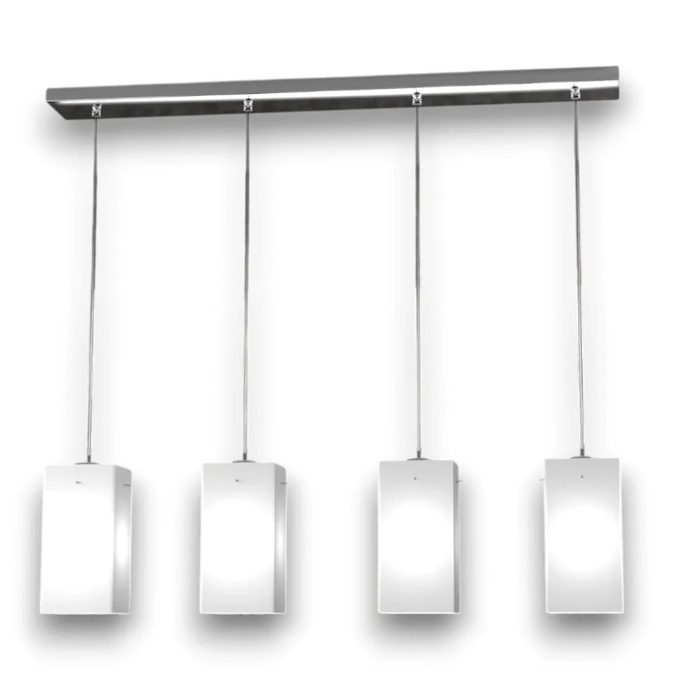 Lampadario per cucina vetri quadrati bianchi