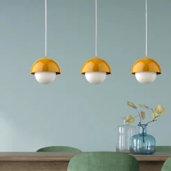 Lampadario per isola penisola cucina ocra a cupola 17 cm