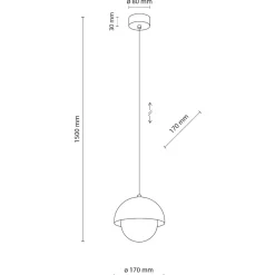 Lampadario per isola penisola cucina ocra a cupola 17 cm