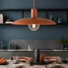 Lampadario piatto 41 cm a sospensione rosso mattone per cucina