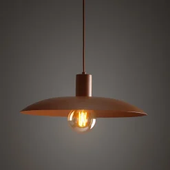Lampadario piatto 41 cm a sospensione rosso mattone per cucina