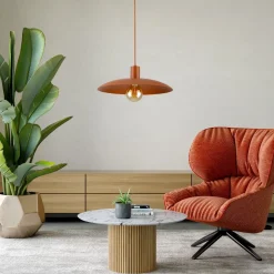 Lampadario piatto 41 cm a sospensione rosso mattone per cucina