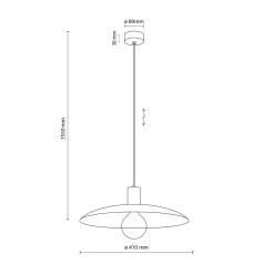 Lampadario piatto 41 cm a sospensione rosso mattone per cucina