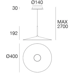 Lampadario poe plus bianca led 15w 3000k per cucina