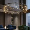 Lampadario stelle cadenti nero per cucina moderna led 3000k