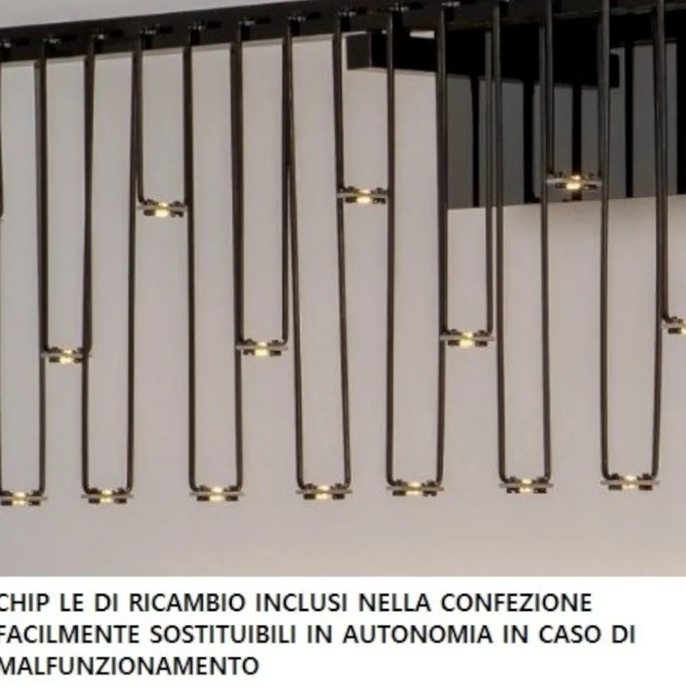 Lampadario stelle cadenti nero per cucina moderna led 3000k