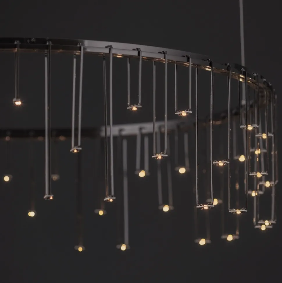 Lampadario stelle cadenti nero per cucina moderna led 3000k