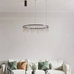 Lampadario stelle cadenti nero per cucina moderna led 3000k