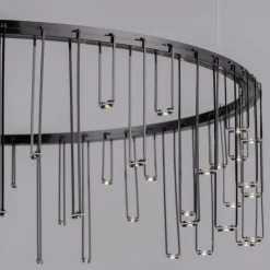 Lampadario stelle cadenti nero per cucina moderna led 3000k