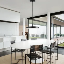 Lampadario urban isyluce nero per cucina led 39w dimmerabile