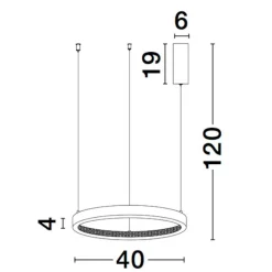Lampadario ad anello nero 40cm cristalli led 30w 3000k