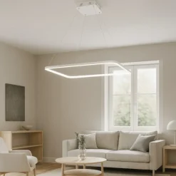 Lampadario a led 33w design moderno bianco affralux aluring