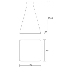 Lampadario a led 33w design moderno bianco affralux aluring