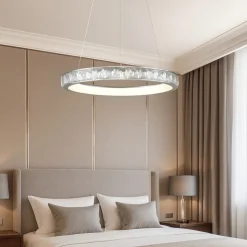 Lampadario anello per camera da letto effetto cristallo led 3000k