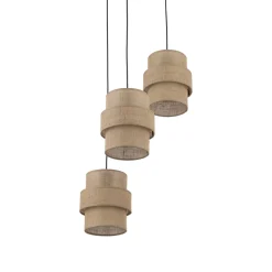Lampadario a sospensione di paralume iuta per camera da letto
