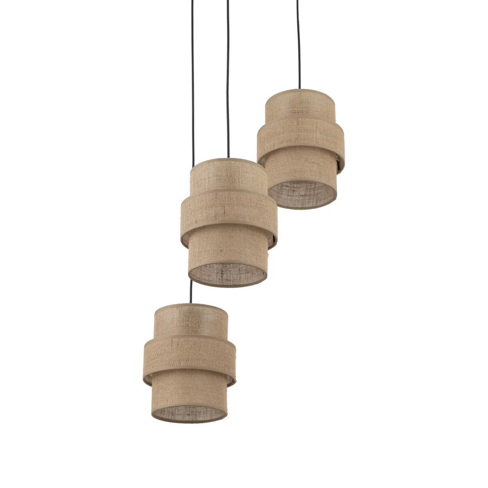 Lampadario a sospensione di paralume iuta per camera da letto