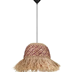 Lampadario a sospensione di rattan giacinto d'acqua intrecciato rafia corda per camera da letto