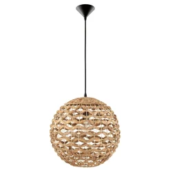Lampadario a sospensione sfera di rattan e giacinto essiccato per camera da letto