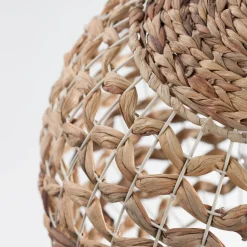 Lampadario a sospensione sfera di rattan e giacinto essiccato per camera da letto