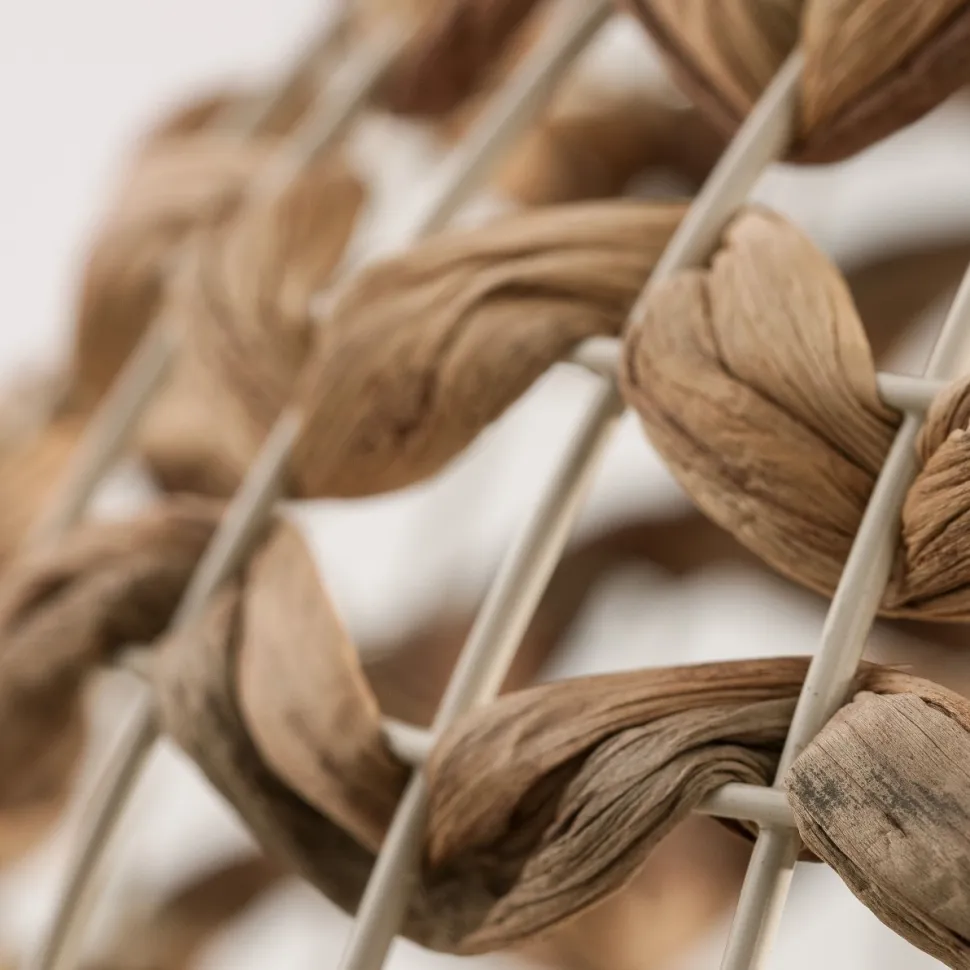 Lampadario a sospensione sfera di rattan e giacinto essiccato per camera da letto