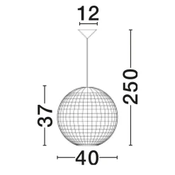 Lampadario a sospensione sfera di rattan e giacinto essiccato per camera da letto