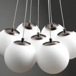 Lampadario bronzo vivida pearl 7 luci bianche per tavolo cucina led 36w 3000k