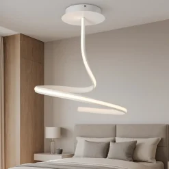Lampadario camera da letto bianco led 20w 3000k design vivida ribbon