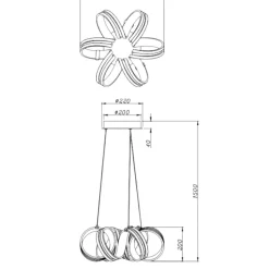 Lampadario camera da letto led 38w 3000k dimmerabile