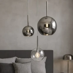 Lampadario camera da letto vetri cromo trasparente
