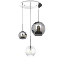 Lampadario camera da letto vetri cromo trasparente