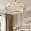 Lampadario cerchio anello di cristallo per camera da letto contemporanea